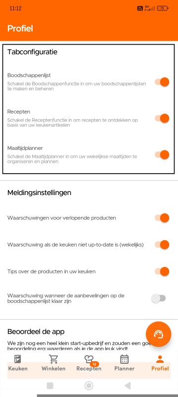 Tab Configuration on Profile page